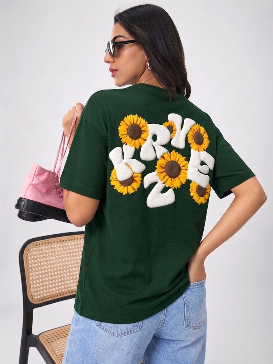 KRYZE Sunflower Oversized T-Shirt